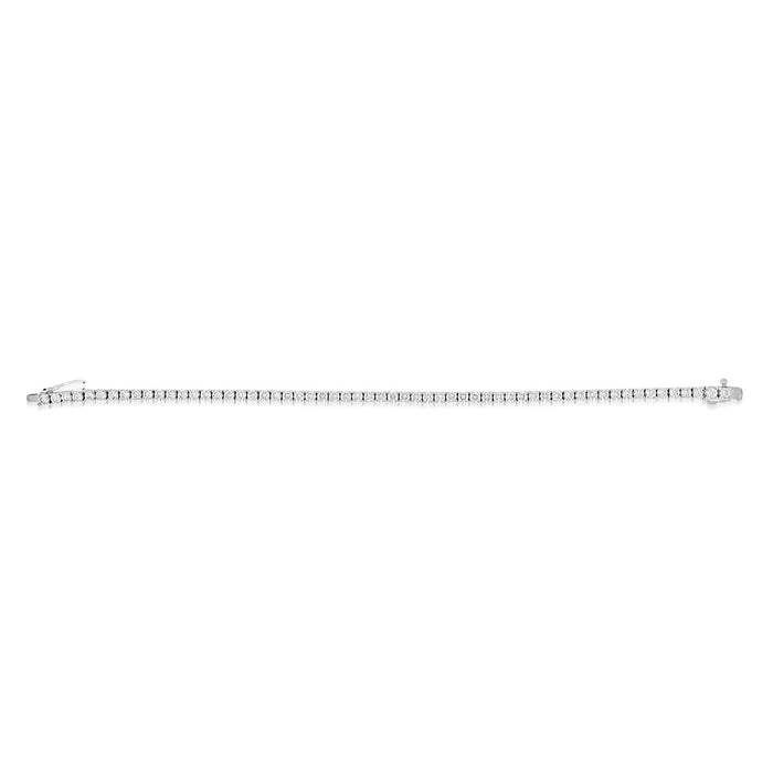 Sterling Silver Rhodium Plated and CZ Tennis Bracelet with safety clasp
