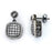 Sterling Silver Rhodium Plated and CZ Cushion Earrings