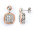 Sterling Silver Rhodium Plated and CZ Cushion Earrings