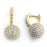 Sterling Silver Rhodium Plated and micro-pave CZ Ball Dangle Earrings