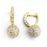 Sterling Silver Rhodium Plated and CZ Ball Earrings