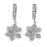 Sterling Silver Rhodium Plated and CZ Snow Flake Dangle Earrings