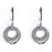 Sterling Silver Rhodium Plated and CZ Circle Dangle Earrings