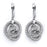 Sterling Silver Rhodium Plated and CZ Triple Intertwined Circle Dangle Earrings