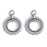 Sterling Silver Rhodium Plated and CZ Circular Earrings