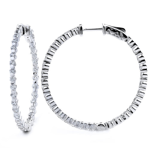 Sterling Silver Gold Plated and CZ Hoop Earrings