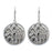 Sterling Silver Rhodium Plated and CZ Ornate Earrings
