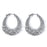 Sterling Silver Rhodium Plated and CZ Filigree Hoop Earrings