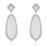 Sterling Silver Rhodium Plated and Simulated Milky Crystal with CZ Earrings