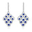 Sterling Silver Rhodium Plated and 3mm Simulated Gemstone with CZ Earrings