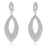 Sterling Silver Rhodium Plated with Simulated Black Onyx and CZ Dangle Earrings