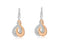Sterling Silver Rhodium and Rose Gold Plated with CZ Dangle Earrings