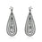 Sterling Silver Black Plated and CZ Teardrop Dangle Earrings