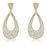 Sterling Silver Rhodium Plated and CZ Teardrop Dangle Earrings