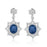 Sterling Silver Rhodium Plated with Simulated Gemstone center stone and CZ Dangle Earrings