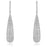 Sterling Silver Rhodium Plated and CZ Swirl Cone Dangle Earrings