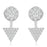 Sterling Silver Rhodium Plated with CZ Two Piece Stud Earrings
