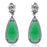 Sterling Silver Black Rhodium with Simulated Emerald and CZ Chandelier Earrings