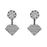 Sterling Silver Rhodium Plated and CZ Diamond Shape Stud Earrings