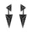 Sterling Silver Rhodium Plated and CZ Long Diamond Shape Stud Earrings