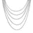 Sterling Silver Rhodium Plated and 7 Layer of CZ Necklace