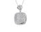 Sterling Silver Rhodium Plated and micro-pave CZ Cushion Pendant