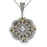 Sterling Silver Rhodium Plated and CZ Antique Pendant