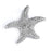 Sterling Silver Rhodium Plated and micro-pave CZ Starfish Necklace