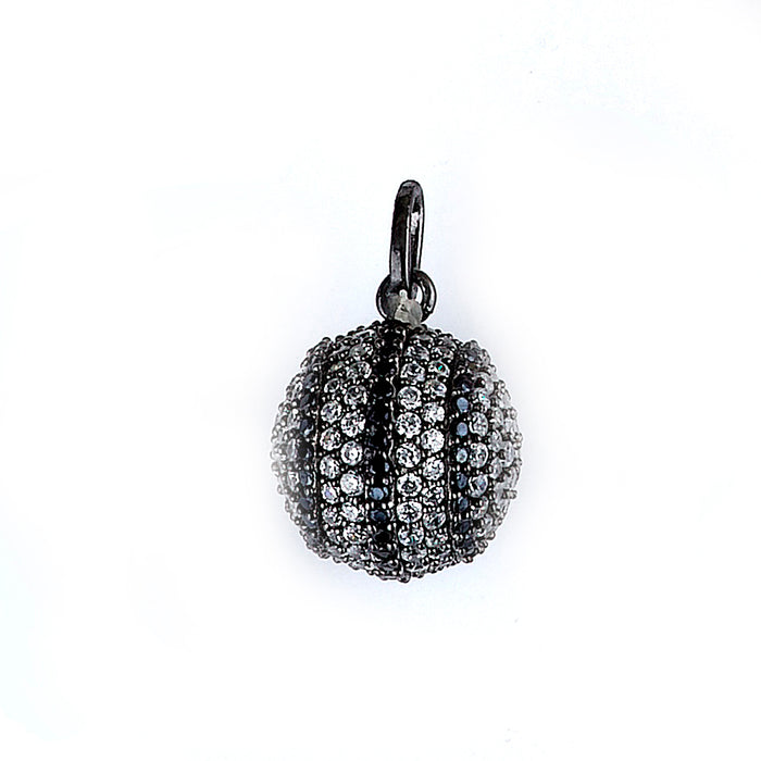 Sterling Silver Rhodium Plated and Black & White CZ Pendant