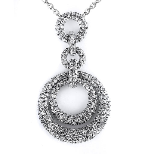 Sterling Silver Rhodium Plated and micro-pave CZ Pendant