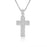 Sterling Silver Rhodium Plated and CZ Cross Pendant