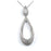 Sterling Silver Rhodium Plated and micro-pave CZ Teardrop Pendant