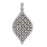 Sterling Silver Rhodium Plated and CZ Leaf Pendant