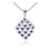 Sterling Silver Rhodium Plated and Simulated Gemstone with CZ Pendant