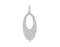 Sterling Silver Rhodium Plated and CZ Drop Oval Pendant