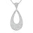 Sterling Silver Rhodium Plated and CZ Teardrop Pendant