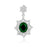 Sterling Silver Rhodium Plated and center Simulated Gemstone with CZ Pendant
