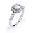 Sterling Silver Rhodium Plated and CZ center stone Engagement Ring