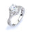 Sterling Silver Rhodium Plated and CZ Engagment Ring