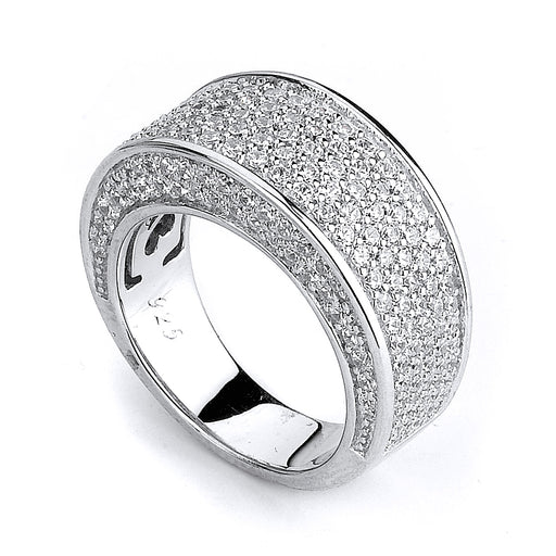 Sterling Silver Rhodium Plated and CZ Ring