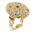 Sterling Silver Rhodium Plated and Multi-Color CZ Ring