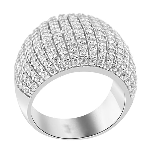 Sterling Silver Rhodium Plated and pave CZ Ring