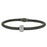 Sterling Silver Rhodium Plated and CZ Barrel Bangle