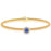 Sterling Silver Rhodium Plated Blue Enameled Evil Eye with CZ Bangle
