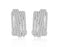 Sterling Silver Rhodium Plated and Multi-Row of CZ Earrings