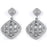 Sterling Silver Rhodium Plated and CZ Dangle Earrings