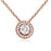 Sterling Silver Rose Gold Plated and CZ Halo Necklace