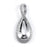 Sterling Silver Rhodium Plated and CZ Pear Shape Pendant