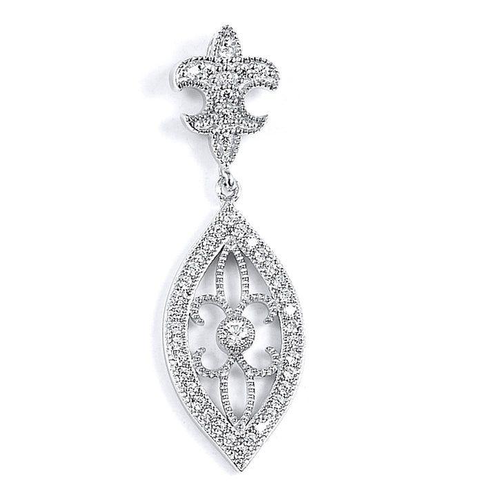 Sterling Silver Rhodium Plated and CZ Pendant