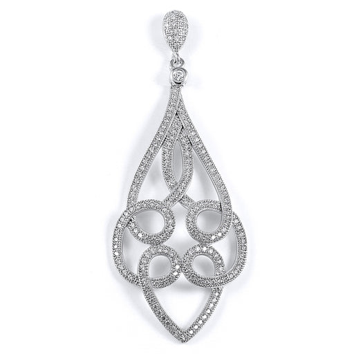 Sterling Silver Rhodium Plated and CZ Pendant